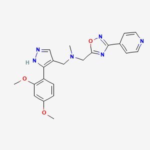 1-[3-(2,4-dimethoxyphenyl)-1H-pyrazol-4-yl]-N-methyl-N-{[3-(4-pyridinyl)-1,2,4-oxadiazol-5-yl]methyl}methanamine