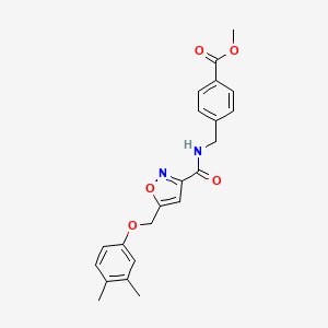 molecular formula C22H22N2O5 B5101432 methyl 4-{[({5-[(3,4-dimethylphenoxy)methyl]-3-isoxazolyl}carbonyl)amino]methyl}benzoate 