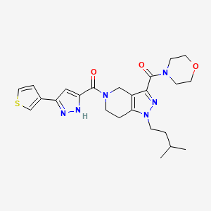 molecular formula C24H30N6O3S B5101442 1-(3-methylbutyl)-3-(4-morpholinylcarbonyl)-5-{[3-(3-thienyl)-1H-pyrazol-5-yl]carbonyl}-4,5,6,7-tetrahydro-1H-pyrazolo[4,3-c]pyridine 