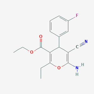 molecular formula C17H17FN2O3 B5101470 ethyl 6-amino-5-cyano-2-ethyl-4-(3-fluorophenyl)-4H-pyran-3-carboxylate 