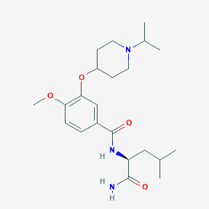 molecular formula C22H35N3O4 B5101475 N~2~-{3-[(1-isopropyl-4-piperidinyl)oxy]-4-methoxybenzoyl}-L-leucinamide 