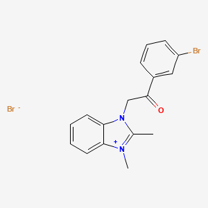 3-[2-(3-bromophenyl)-2-oxoethyl]-1,2-dimethyl-1H-3,1-benzimidazol-3-ium bromide