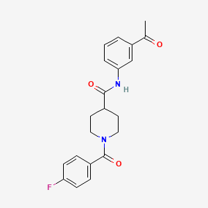 molecular formula C21H21FN2O3 B5101543 N-(3-acetylphenyl)-1-(4-fluorobenzoyl)-4-piperidinecarboxamide 