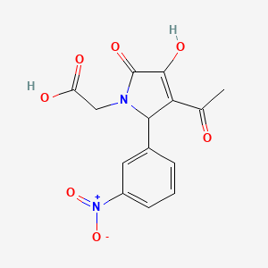 molecular formula C14H12N2O7 B5101580 [3-acetyl-4-hydroxy-2-(3-nitrophenyl)-5-oxo-2,5-dihydro-1H-pyrrol-1-yl]acetic acid 