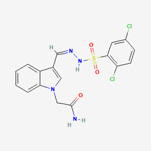 molecular formula C17H14Cl2N4O3S B5101588 2-(3-{2-[(2,5-dichlorophenyl)sulfonyl]carbonohydrazonoyl}-1H-indol-1-yl)acetamide 