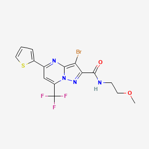 molecular formula C15H12BrF3N4O2S B5101610 3-bromo-N-(2-methoxyethyl)-5-(2-thienyl)-7-(trifluoromethyl)pyrazolo[1,5-a]pyrimidine-2-carboxamide 
