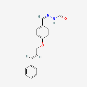 molecular formula C18H18N2O2 B5101630 N'-{4-[(3-phenyl-2-propen-1-yl)oxy]benzylidene}acetohydrazide 