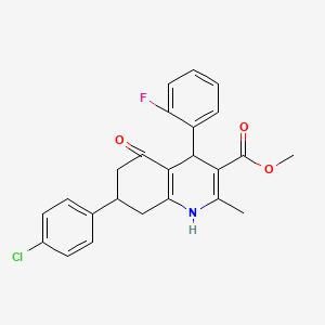 methyl 7-(4-chlorophenyl)-4-(2-fluorophenyl)-2-methyl-5-oxo-1,4,5,6,7,8-hexahydro-3-quinolinecarboxylate