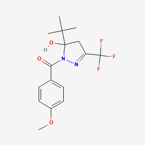 5-tert-butyl-1-(4-methoxybenzoyl)-3-(trifluoromethyl)-4,5-dihydro-1H-pyrazol-5-ol