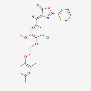 4-{3-chloro-4-[2-(2,4-dimethylphenoxy)ethoxy]-5-methoxybenzylidene}-2-phenyl-1,3-oxazol-5(4H)-one