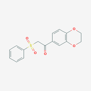 molecular formula C16H14O5S B510167 1-(2,3-Dihydro-1,4-benzodioxin-6-yl)-2-(phenylsulfonyl)ethanone CAS No. 694488-47-6