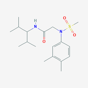 molecular formula C18H30N2O3S B5101673 N~2~-(3,4-dimethylphenyl)-N~1~-(1-isopropyl-2-methylpropyl)-N~2~-(methylsulfonyl)glycinamide 