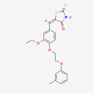 molecular formula C21H21NO4S2 B5101680 5-{3-ethoxy-4-[2-(3-methylphenoxy)ethoxy]benzylidene}-2-thioxo-1,3-thiazolidin-4-one 