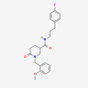 N-[3-(4-fluorophenyl)propyl]-1-(2-methoxybenzyl)-6-oxo-3-piperidinecarboxamide