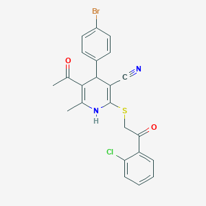 5-acetyl-4-(4-bromophenyl)-2-{[2-(2-chlorophenyl)-2-oxoethyl]thio}-6-methyl-1,4-dihydro-3-pyridinecarbonitrile