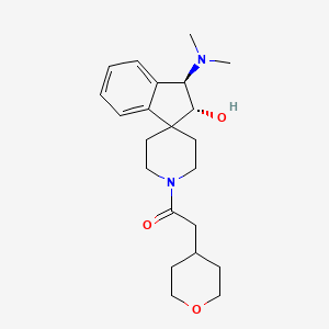 molecular formula C22H32N2O3 B5101716 (2R*,3R*)-3-(dimethylamino)-1'-(tetrahydro-2H-pyran-4-ylacetyl)-2,3-dihydrospiro[indene-1,4'-piperidin]-2-ol 