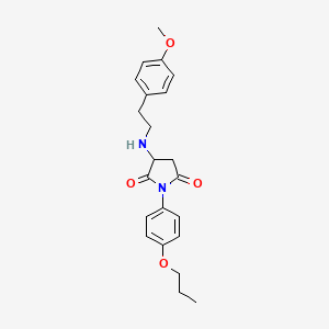 molecular formula C22H26N2O4 B5101735 3-{[2-(4-methoxyphenyl)ethyl]amino}-1-(4-propoxyphenyl)-2,5-pyrrolidinedione 