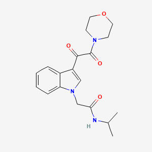molecular formula C19H23N3O4 B5101737 N-isopropyl-2-{3-[4-morpholinyl(oxo)acetyl]-1H-indol-1-yl}acetamide 