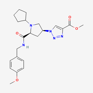 molecular formula C22H29N5O4 B5101753 methyl 1-((3S,5S)-1-cyclopentyl-5-{[(4-methoxybenzyl)amino]carbonyl}-3-pyrrolidinyl)-1H-1,2,3-triazole-4-carboxylate 
