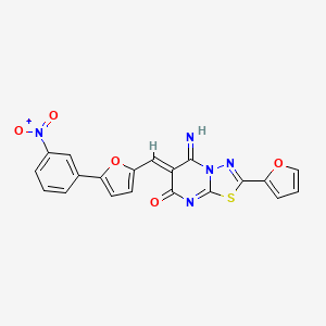 molecular formula C20H11N5O5S B5101783 2-(2-furyl)-5-imino-6-{[5-(3-nitrophenyl)-2-furyl]methylene}-5,6-dihydro-7H-[1,3,4]thiadiazolo[3,2-a]pyrimidin-7-one 