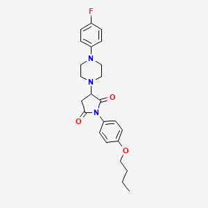 molecular formula C24H28FN3O3 B5101790 1-(4-butoxyphenyl)-3-[4-(4-fluorophenyl)-1-piperazinyl]-2,5-pyrrolidinedione 