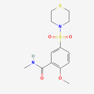 2-methoxy-N-methyl-5-(4-thiomorpholinylsulfonyl)benzamide