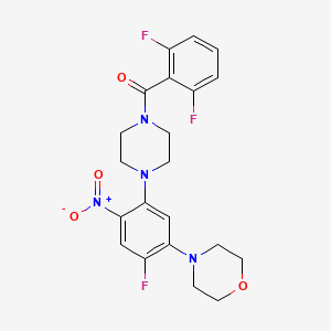 molecular formula C21H21F3N4O4 B5101802 4-{5-[4-(2,6-difluorobenzoyl)-1-piperazinyl]-2-fluoro-4-nitrophenyl}morpholine 