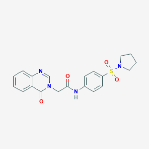 molecular formula C20H20N4O4S B510181 2-(4-oxo-3(4H)-quinazolinyl)-N-[4-(1-pyrrolidinylsulfonyl)phenyl]acetamide CAS No. 722466-93-5