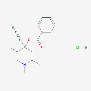 molecular formula C17H22ClNO2 B5101821 4-ethynyl-1,2,5-trimethyl-4-piperidinyl benzoate hydrochloride 