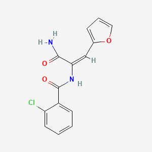 molecular formula C14H11ClN2O3 B5101829 N-[1-(aminocarbonyl)-2-(2-furyl)vinyl]-2-chlorobenzamide 