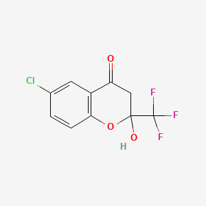 molecular formula C10H6ClF3O3 B5101836 6-chloro-2-hydroxy-2-(trifluoromethyl)-2,3-dihydro-4H-chromen-4-one 