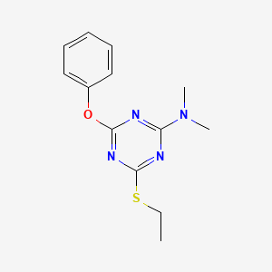 molecular formula C13H16N4OS B5101844 4-(ethylthio)-N,N-dimethyl-6-phenoxy-1,3,5-triazin-2-amine 