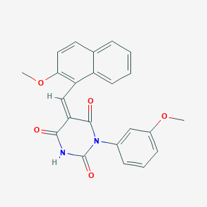 molecular formula C23H18N2O5 B5101848 5-[(2-methoxy-1-naphthyl)methylene]-1-(3-methoxyphenyl)-2,4,6(1H,3H,5H)-pyrimidinetrione 