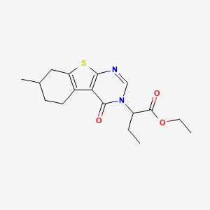 molecular formula C17H22N2O3S B5101866 ethyl 2-(7-methyl-4-oxo-5,6,7,8-tetrahydro[1]benzothieno[2,3-d]pyrimidin-3(4H)-yl)butanoate 