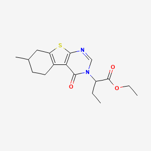 ethyl 2-(7-methyl-4-oxo-5,6,7,8-tetrahydro[1]benzothieno[2,3-d]pyrimidin-3(4H)-yl)butanoate