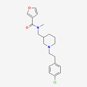 molecular formula C20H25ClN2O2 B5101879 N-({1-[2-(4-chlorophenyl)ethyl]-3-piperidinyl}methyl)-N-methyl-3-furamide 
