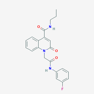 molecular formula C21H20FN3O3 B5101886 1-{2-[(3-fluorophenyl)amino]-2-oxoethyl}-2-oxo-N-propyl-1,2-dihydro-4-quinolinecarboxamide 