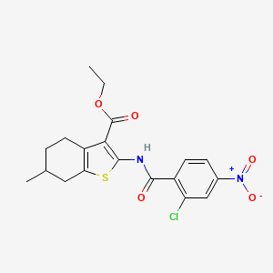 molecular formula C19H19ClN2O5S B5101892 ethyl 2-[(2-chloro-4-nitrobenzoyl)amino]-6-methyl-4,5,6,7-tetrahydro-1-benzothiophene-3-carboxylate 