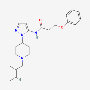 N-(1-{1-[(2E)-2-methyl-2-buten-1-yl]-4-piperidinyl}-1H-pyrazol-5-yl)-3-phenoxypropanamide