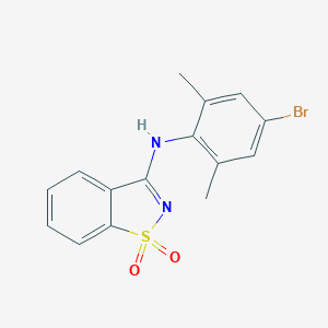 molecular formula C15H13BrN2O2S B510192 N-(4-bromo-2,6-dimethylphenyl)-1,2-benzothiazol-3-amine 1,1-dioxide CAS No. 827012-91-9