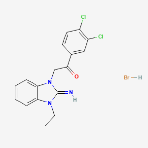 molecular formula C17H16BrCl2N3O B5101933 1-(3,4-dichlorophenyl)-2-(3-ethyl-2-imino-2,3-dihydro-1H-benzimidazol-1-yl)ethanone hydrobromide 