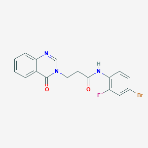 molecular formula C17H13BrFN3O2 B510194 N-(4-bromo-2-fluorophenyl)-3-(4-oxoquinazolin-3(4H)-yl)propanamide CAS No. 831245-43-3