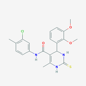 N-(3-chloro-4-methylphenyl)-4-(2,3-dimethoxyphenyl)-6-methyl-2-thioxo-1,2,3,4-tetrahydro-5-pyrimidinecarboxamide