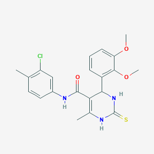 molecular formula C21H22ClN3O3S B5101943 N-(3-chloro-4-methylphenyl)-4-(2,3-dimethoxyphenyl)-6-methyl-2-thioxo-1,2,3,4-tetrahydro-5-pyrimidinecarboxamide 