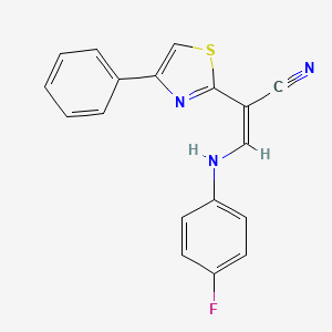 3-[(4-fluorophenyl)amino]-2-(4-phenyl-1,3-thiazol-2-yl)acrylonitrile