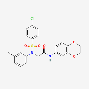 N~2~-[(4-chlorophenyl)sulfonyl]-N~1~-(2,3-dihydro-1,4-benzodioxin-6-yl)-N~2~-(3-methylphenyl)glycinamide