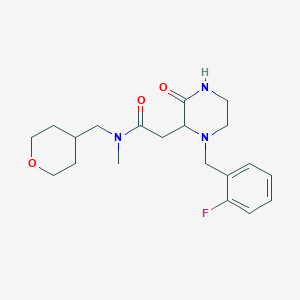 2-[1-(2-fluorobenzyl)-3-oxo-2-piperazinyl]-N-methyl-N-(tetrahydro-2H-pyran-4-ylmethyl)acetamide