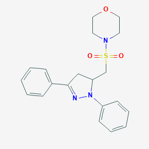 molecular formula C20H23N3O3S B510202 4-{[(1,3-diphenyl-4,5-dihydro-1H-pyrazol-5-yl)methyl]sulfonyl}morpholine CAS No. 919971-15-6