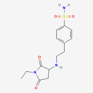 molecular formula C14H19N3O4S B5102028 4-{2-[(1-ethyl-2,5-dioxo-3-pyrrolidinyl)amino]ethyl}benzenesulfonamide 