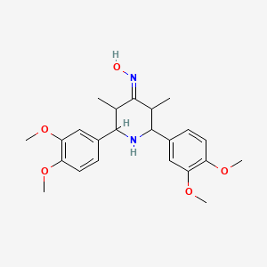 molecular formula C23H30N2O5 B5102081 2,6-bis(3,4-dimethoxyphenyl)-3,5-dimethyl-4-piperidinone oxime 